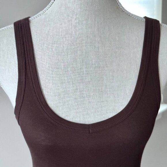 BANANA REPUBLIC Cotton Blend Sexy Tank Top in Chocolate Brown - Size Small - Picture 2 of 7